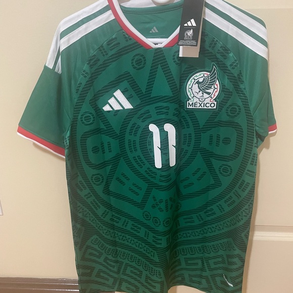 Santi Gimenez 2026 Mexico Adidas Green Soccer Jersey Size L - Picture 2 of 2